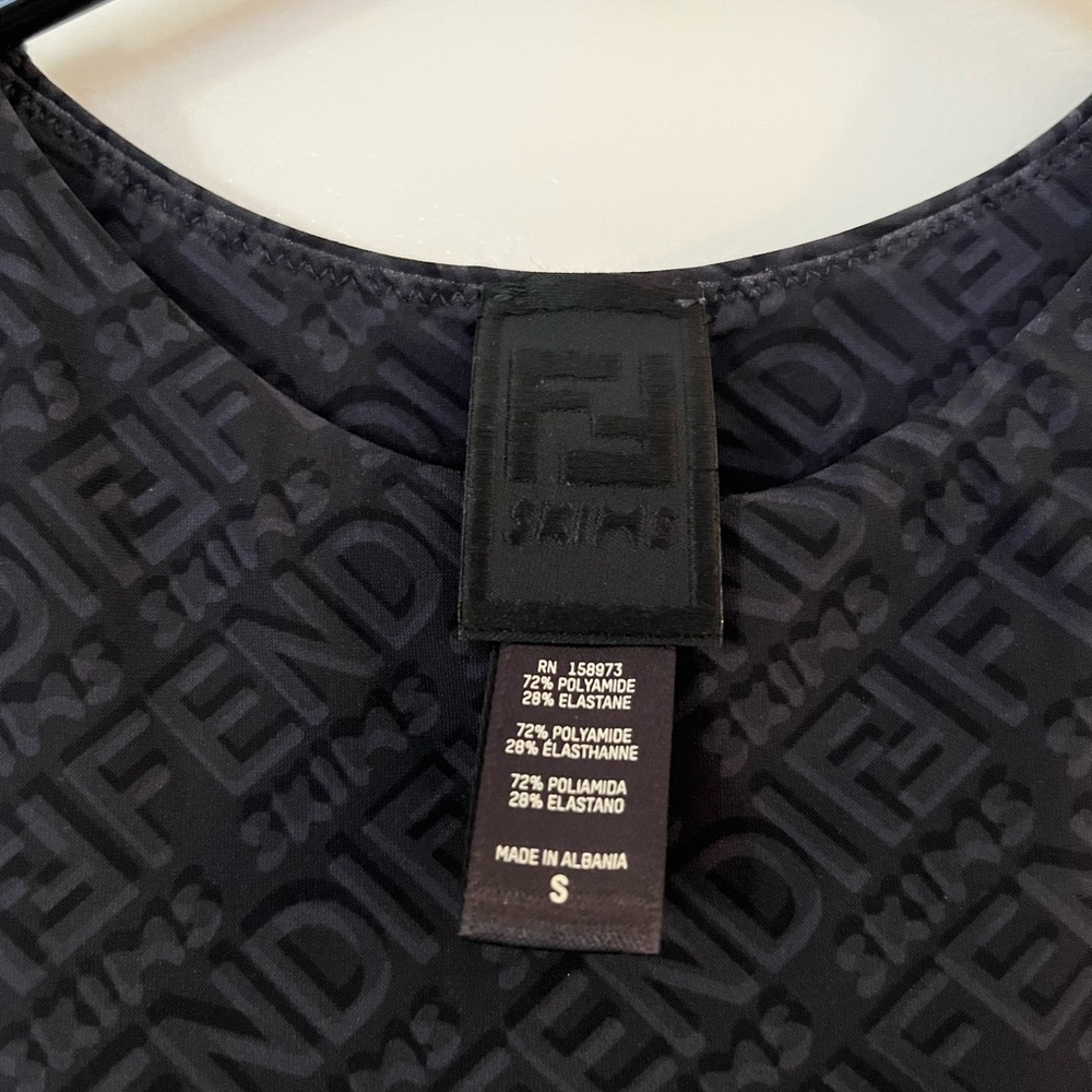 NWOT SKIMS x Fendi High Neck Sleeveless Bodysuit - BLACK - Picture 3 of 4